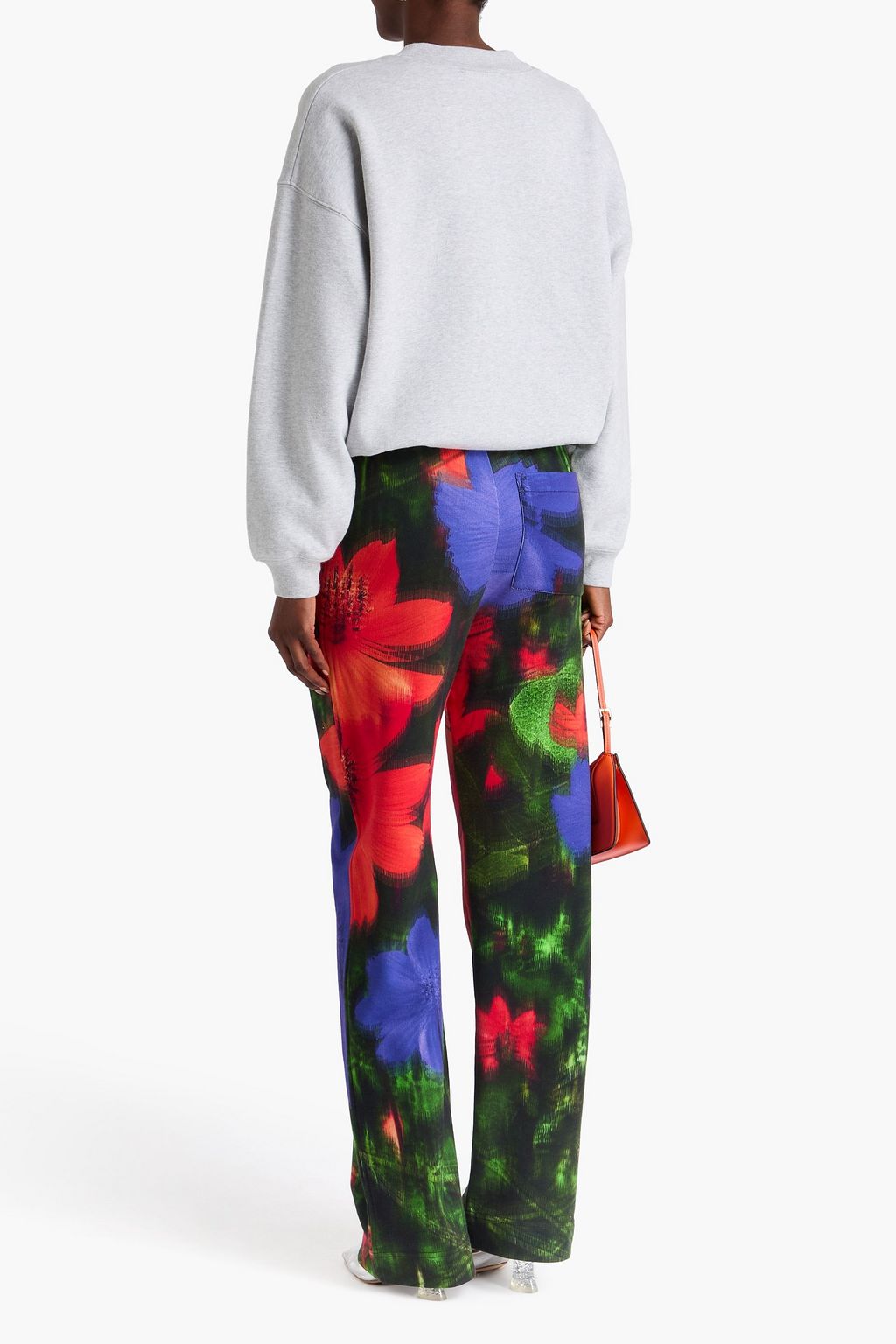 DRIES VAN NOTEN بنطلون رياضي من قطن تيري فرنسي مطاطي بطبعة الأزهار