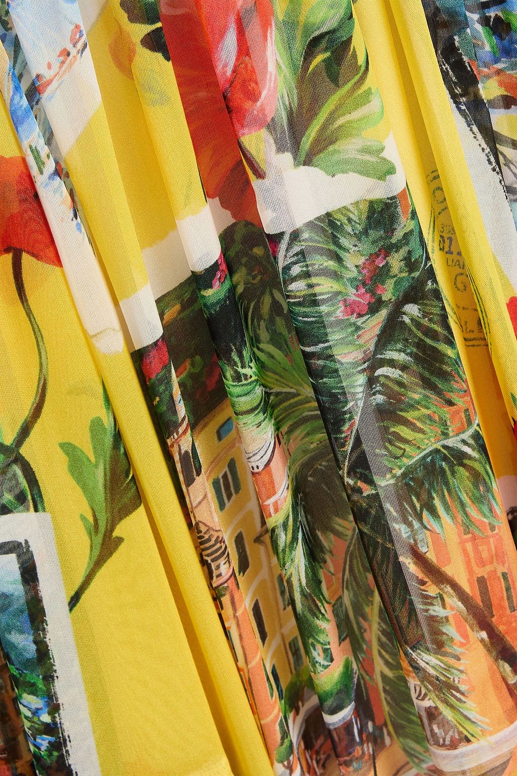 DOLCE&GABBANA Tiered printed silk-chiffon gown
