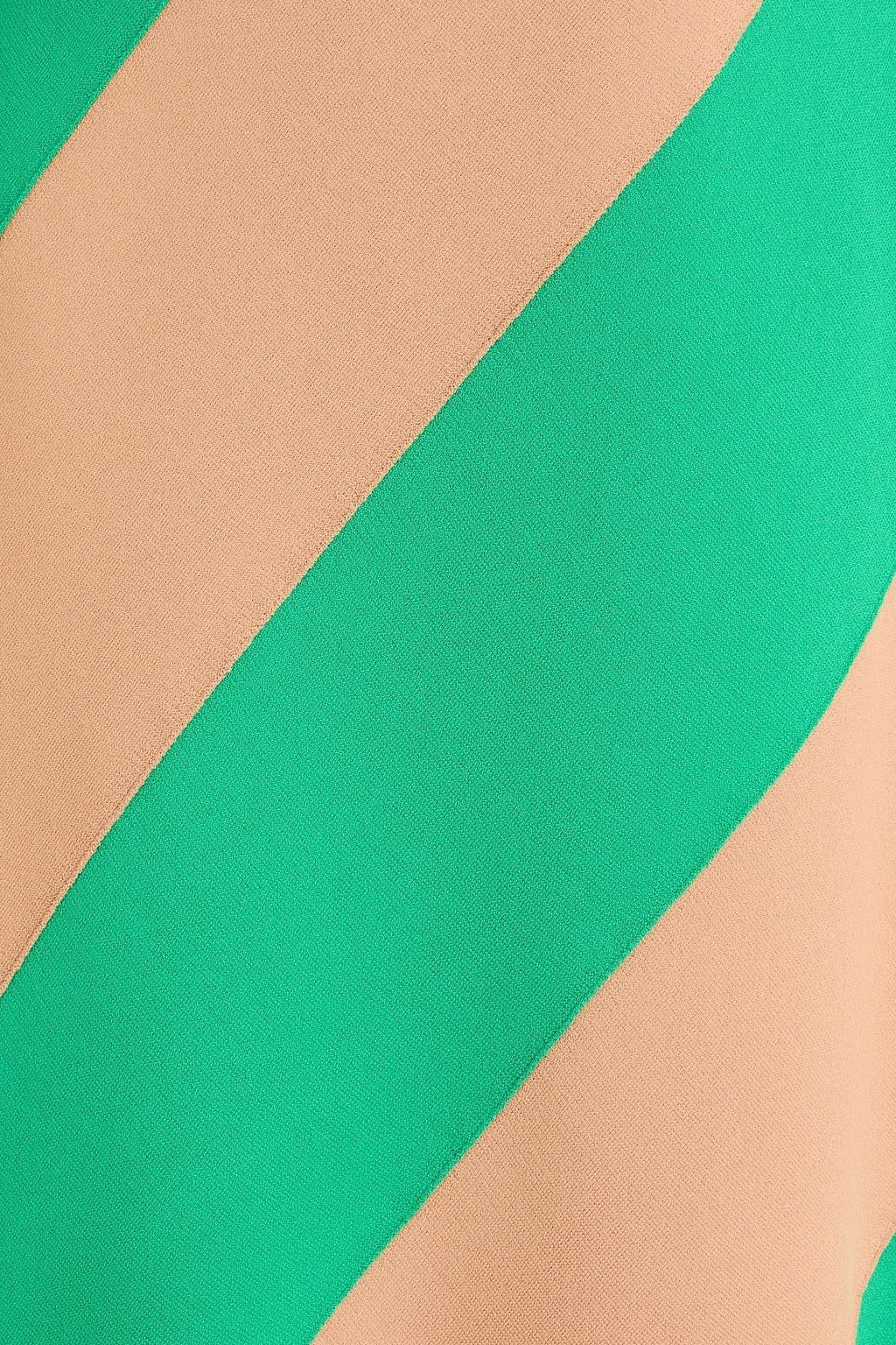 STELLA MCCARTNEY 프린지 장식 스트라이프 스트레치 니트 미디 드레스