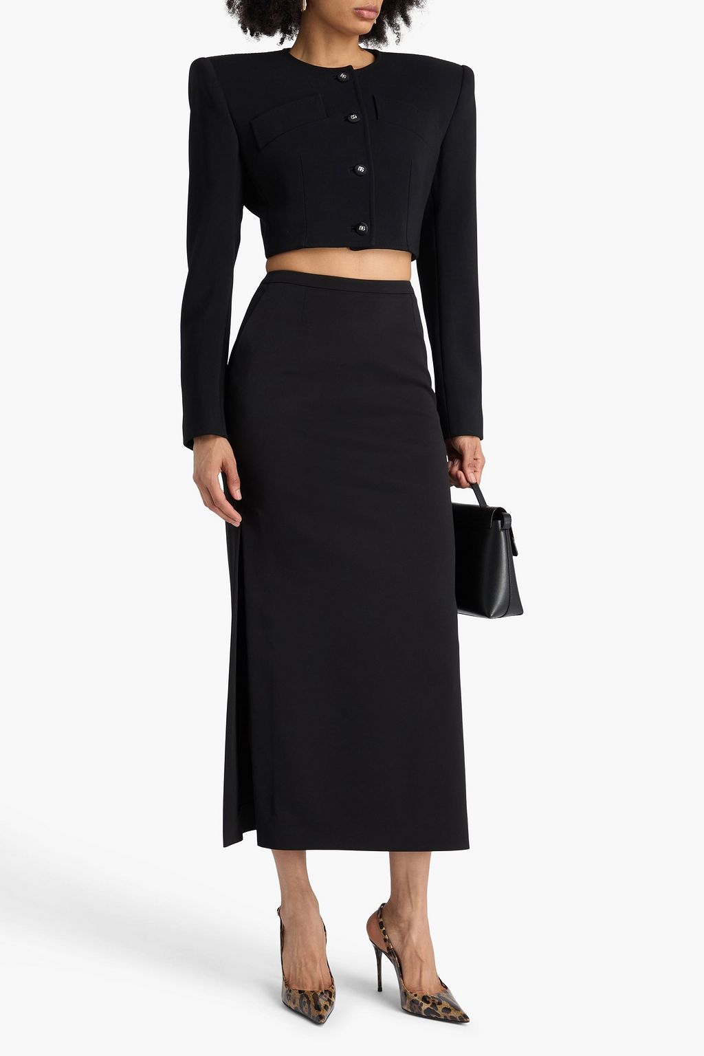 DOLCE&GABBANA Cropped Jacke aus Crêpe