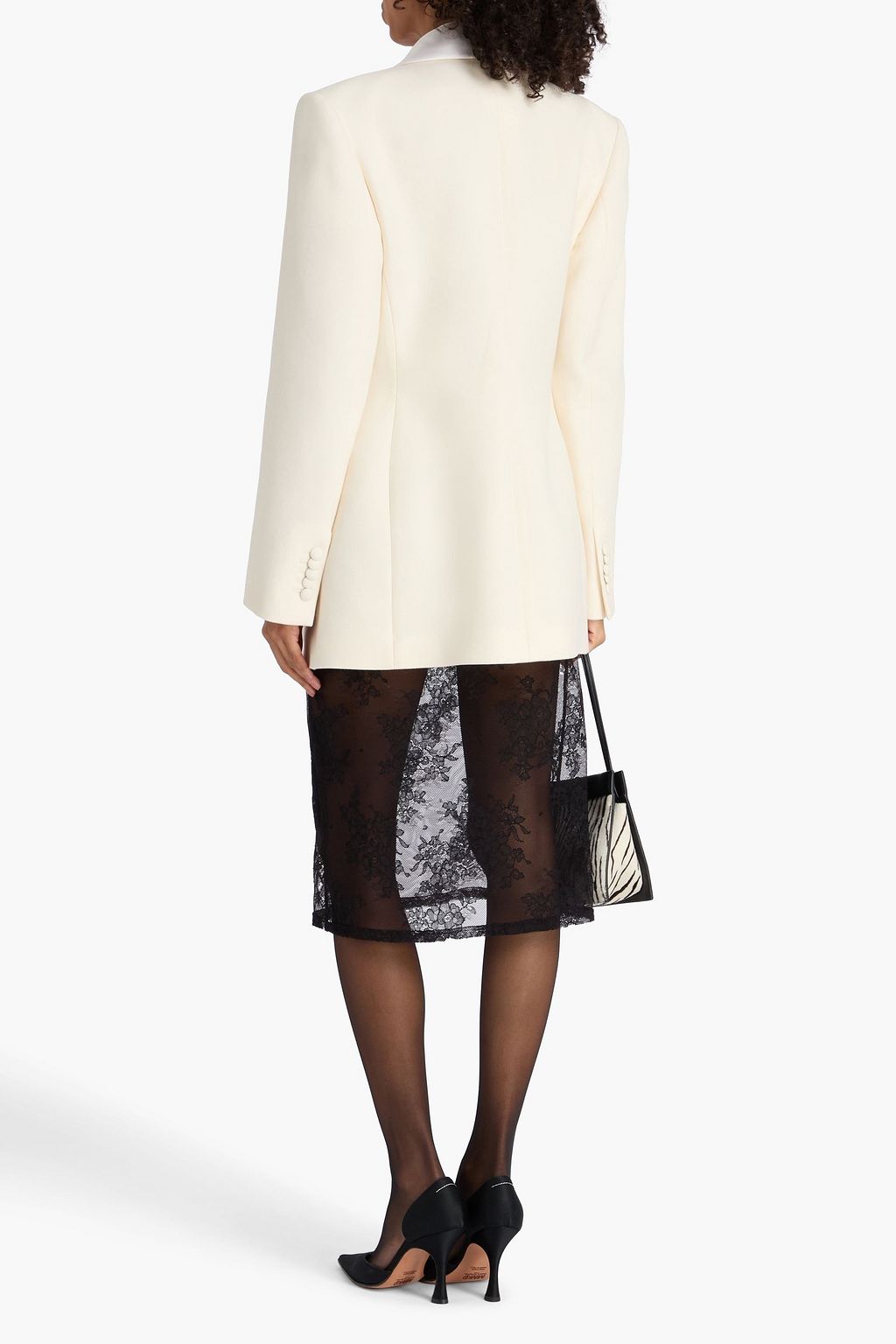 WARDROBE.NYC Satin-trimmed grain de poudre wool tuxedo jacket