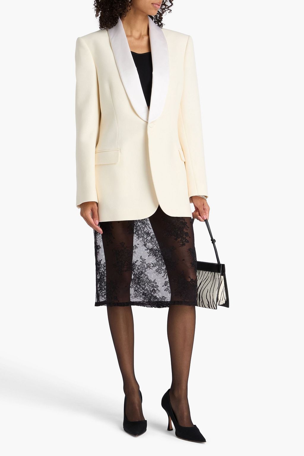 WARDROBE.NYC Satin-trimmed grain de poudre wool tuxedo jacket