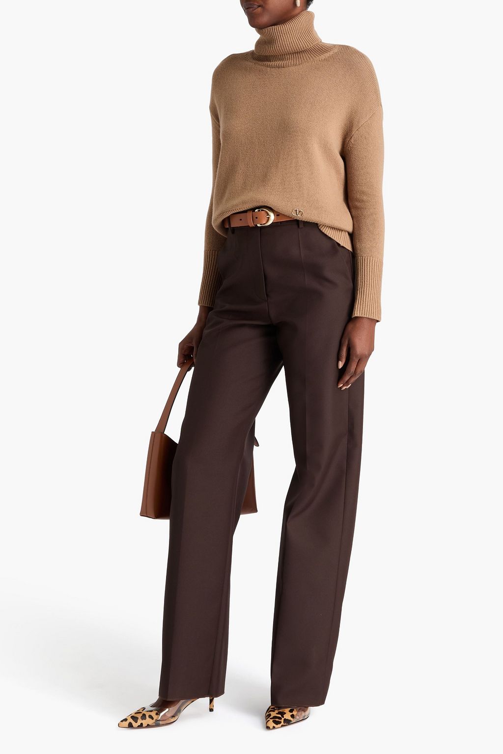 VALENTINO GARAVANI Grain de poudre wool straight-leg pants