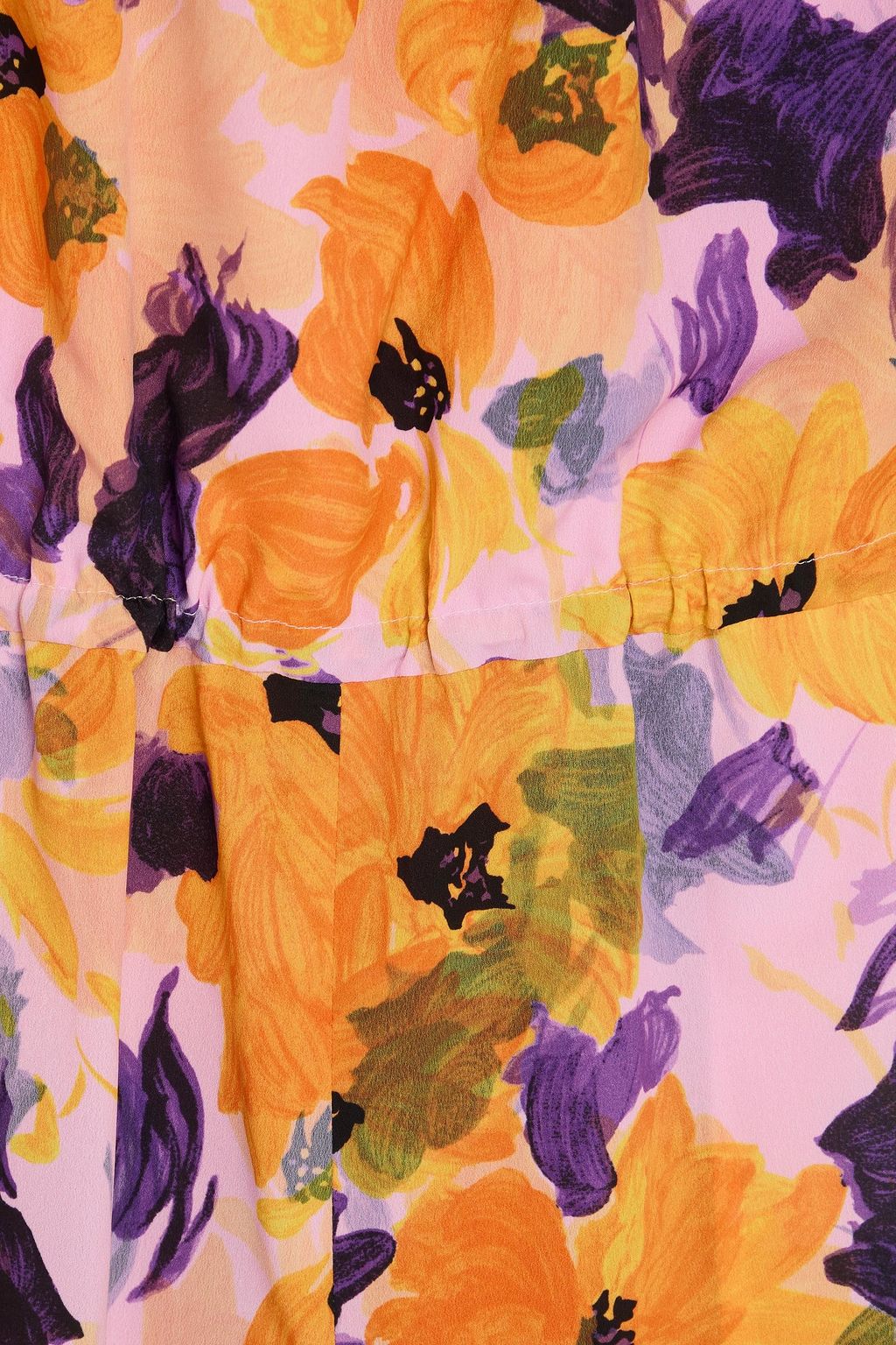 DRIES VAN NOTEN بلاي سوت من قماش كريب دي شين مطبّع بالورود