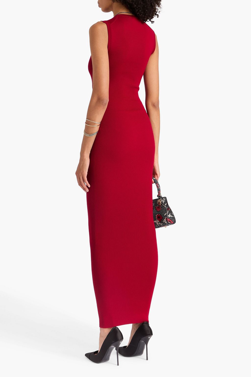 DOLCE&GABBANA Ribbed wool-blend maxi dress