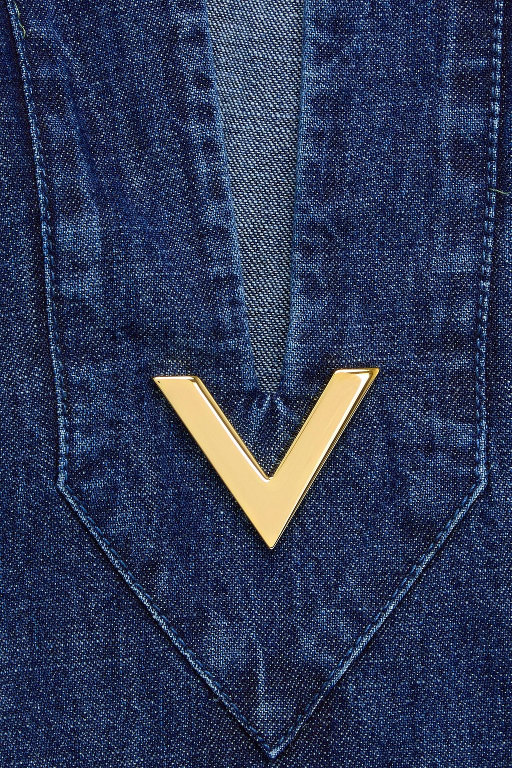 VALENTINO GARAVANI Embellished denim top