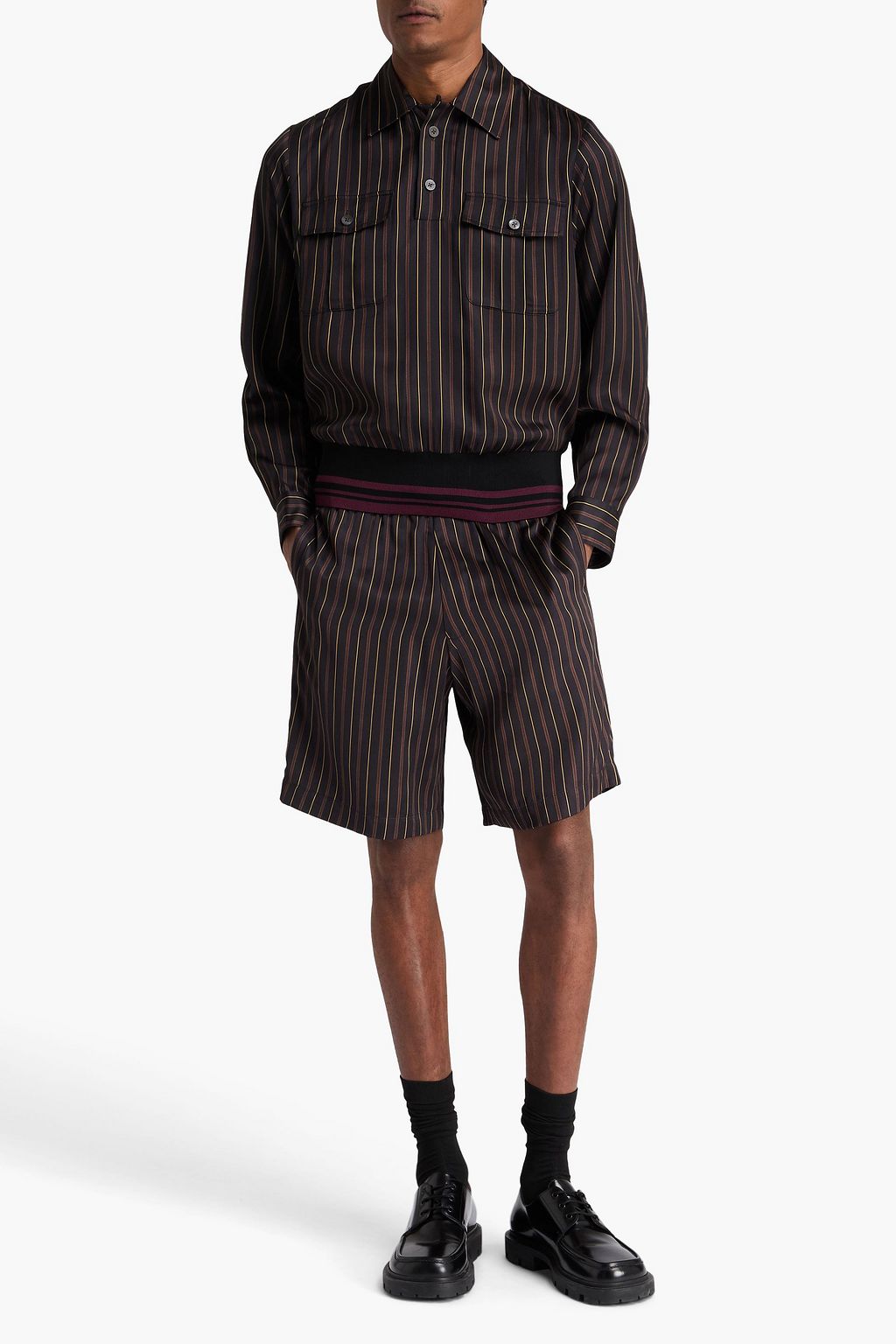 DRIES VAN NOTEN Gestreiftes Hemd aus Satin