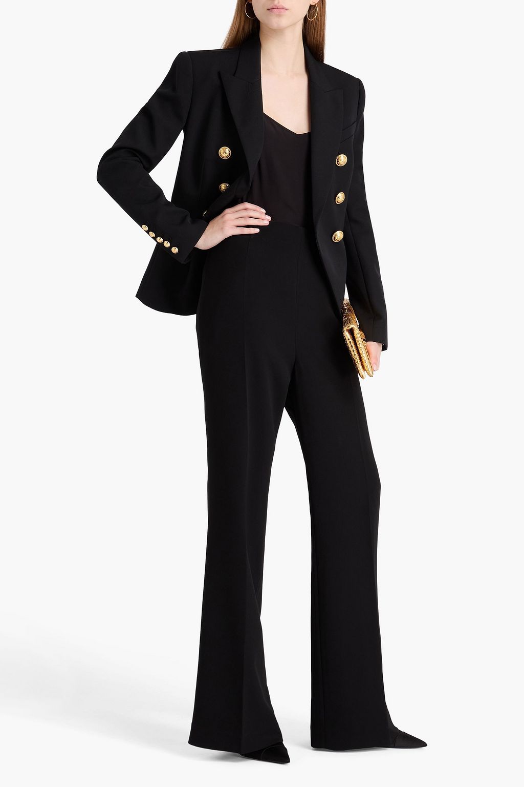 ROLAND MOURET Crepe wide-leg pants