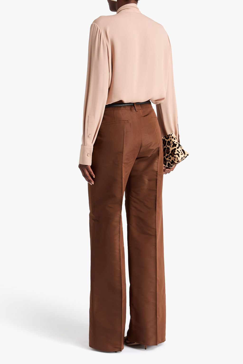 VALENTINO GARAVANI Silk-faille wide-leg pants