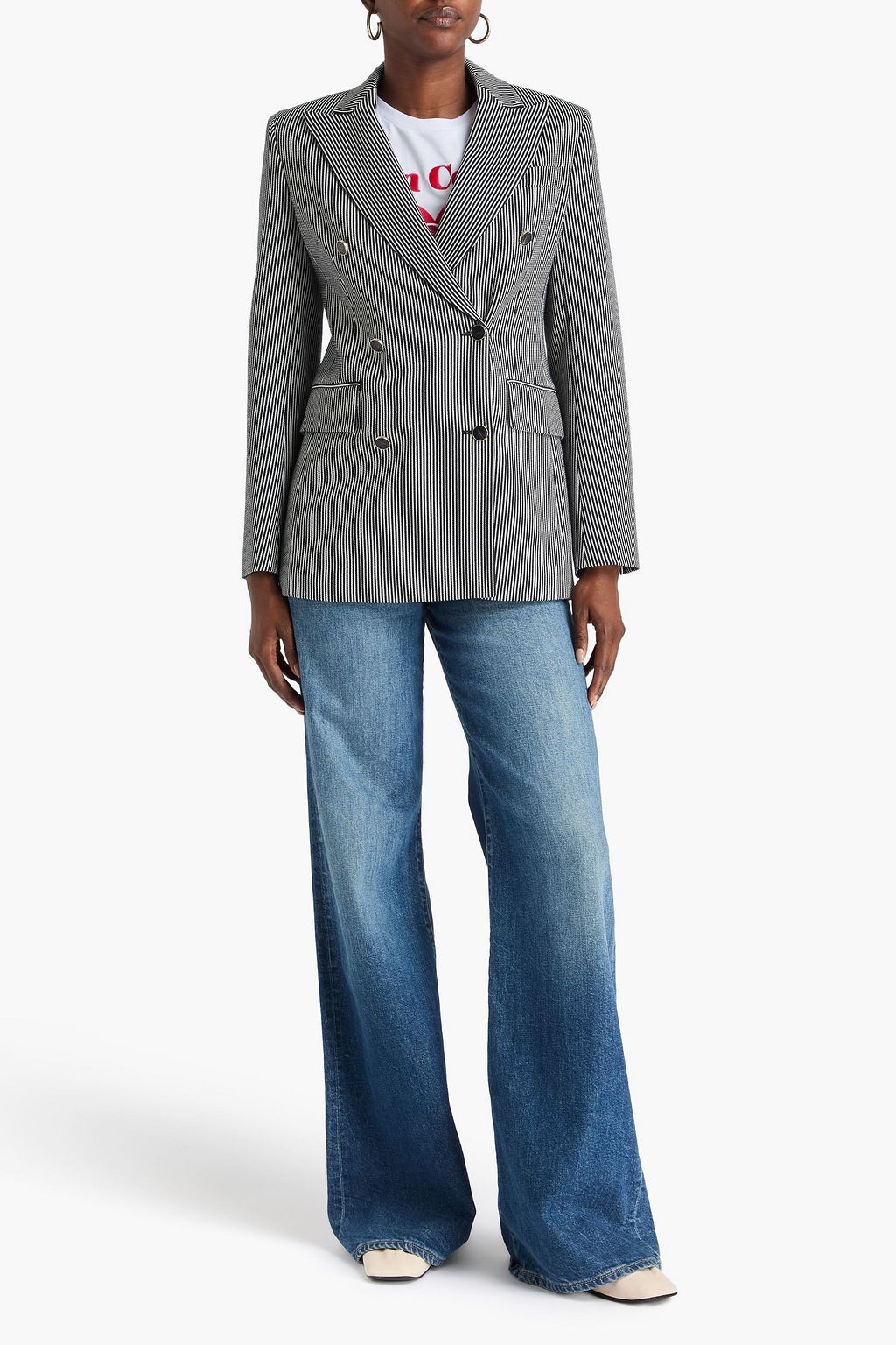 MAX MARA Doppelreihiger Blazer aus Jacquard mit Streifen