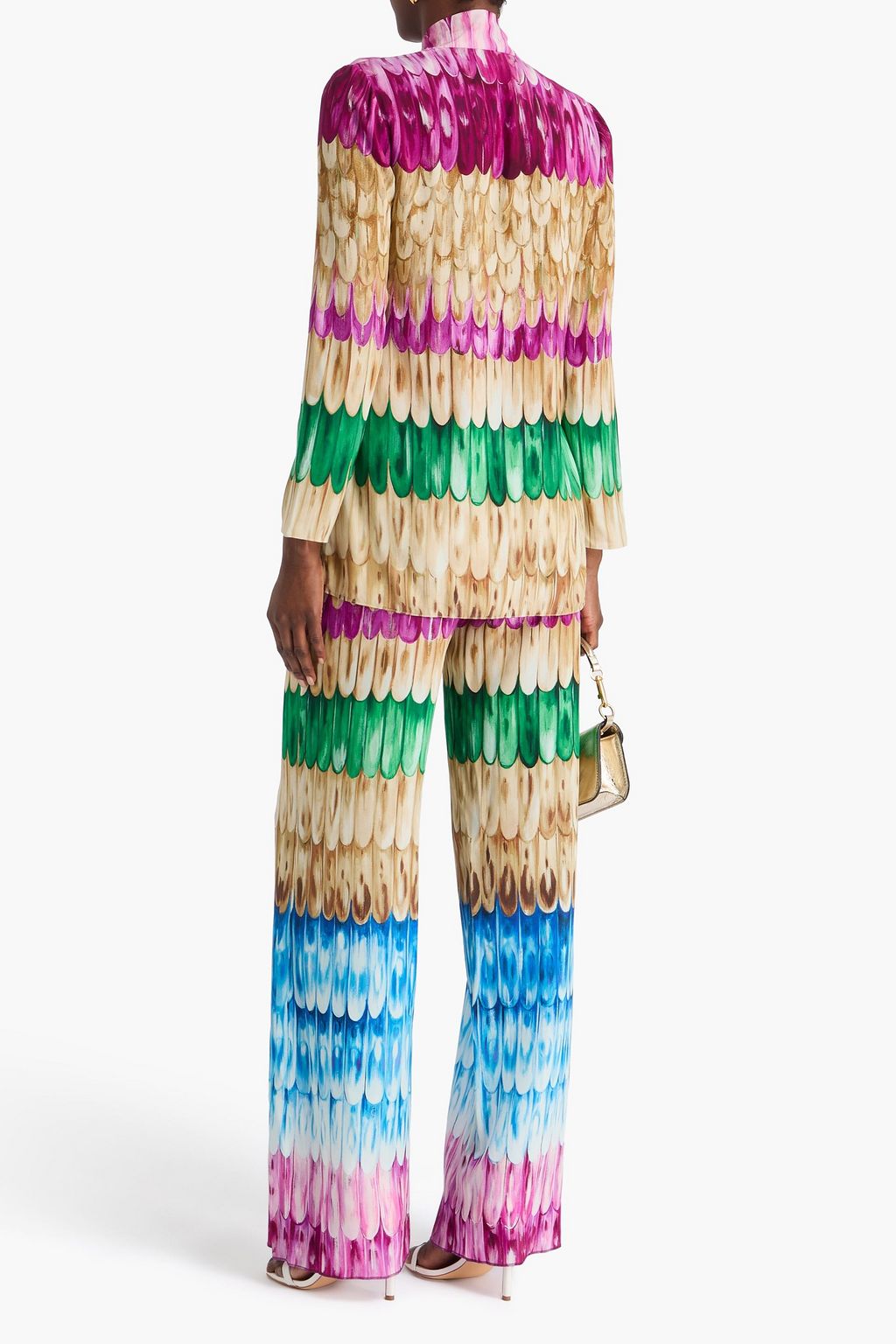 VALENTINO GARAVANI Printed silk crepe de chine wide-leg pants