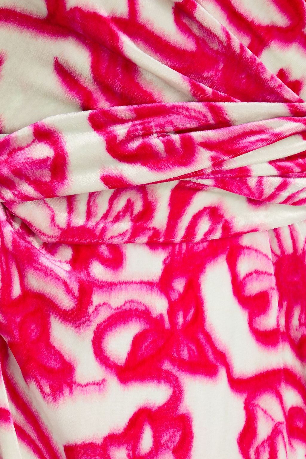 DRIES VAN NOTEN فستان من المخمل بتصميم ملتف مزين بطبعات على شكل زهور