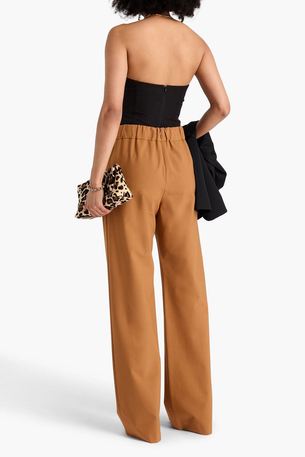 DOLCE&GABBANA Embellished wool-blend straight-leg pants
