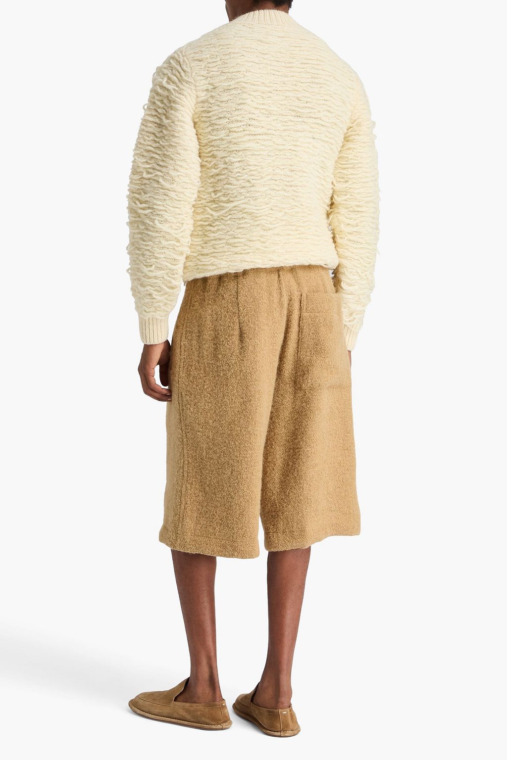 DRIES VAN NOTEN 주트 혼방 트위드 드로스트링 쇼츠