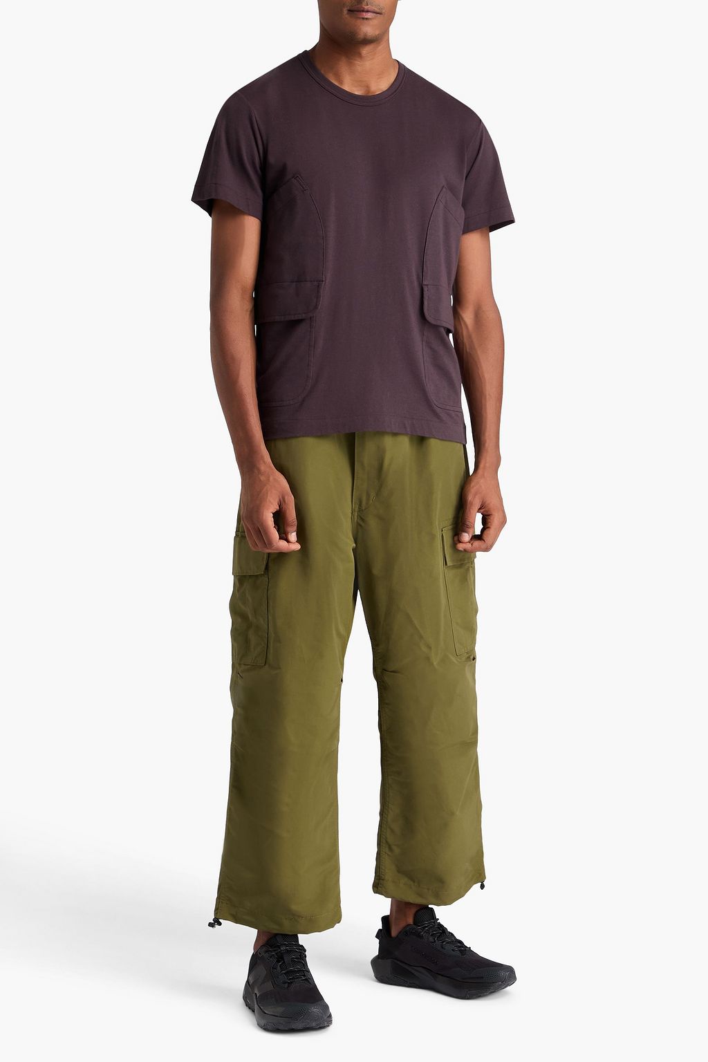 COMME DES GARÇONS Cropped cotton-blend faille cargo pants