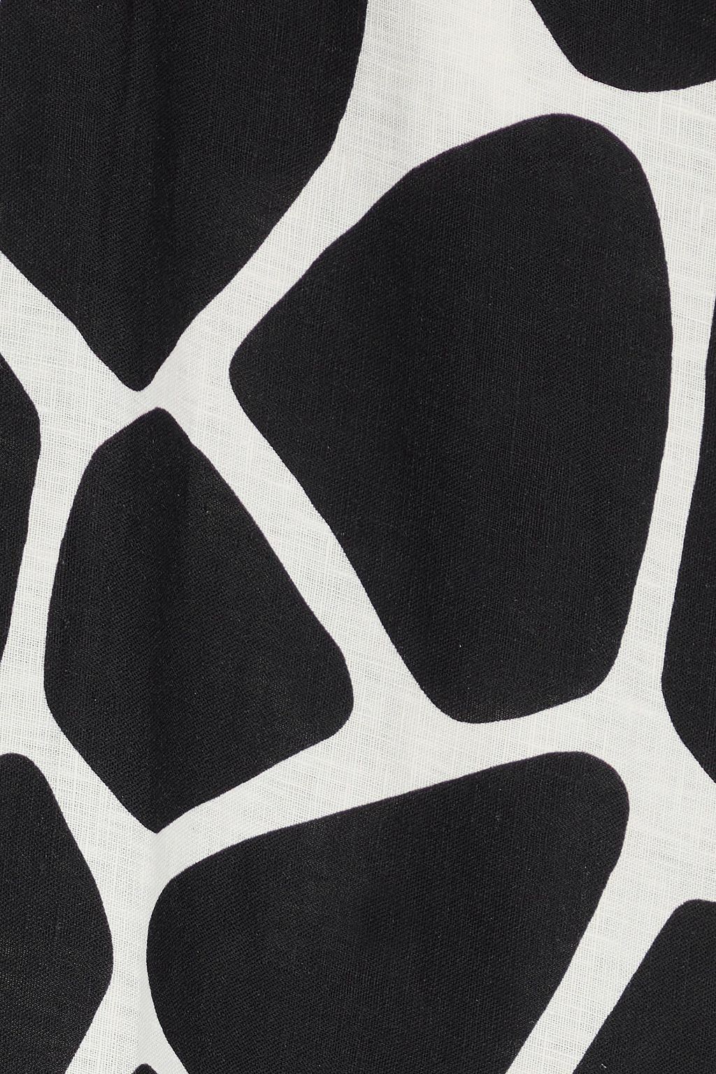 VALENTINO GARAVANI Midi-Wickelrock aus Leinen mit Print und Fransen