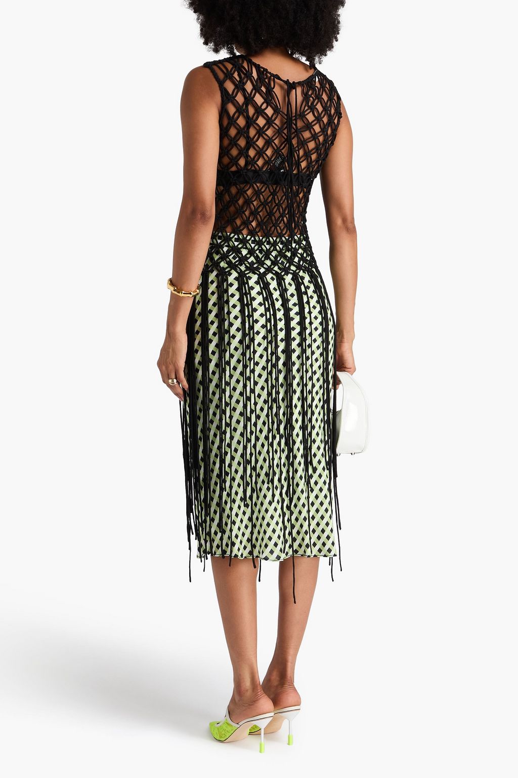 DRIES VAN NOTEN توب محبوك بغرز واسعة ومزيّن بشراشيب