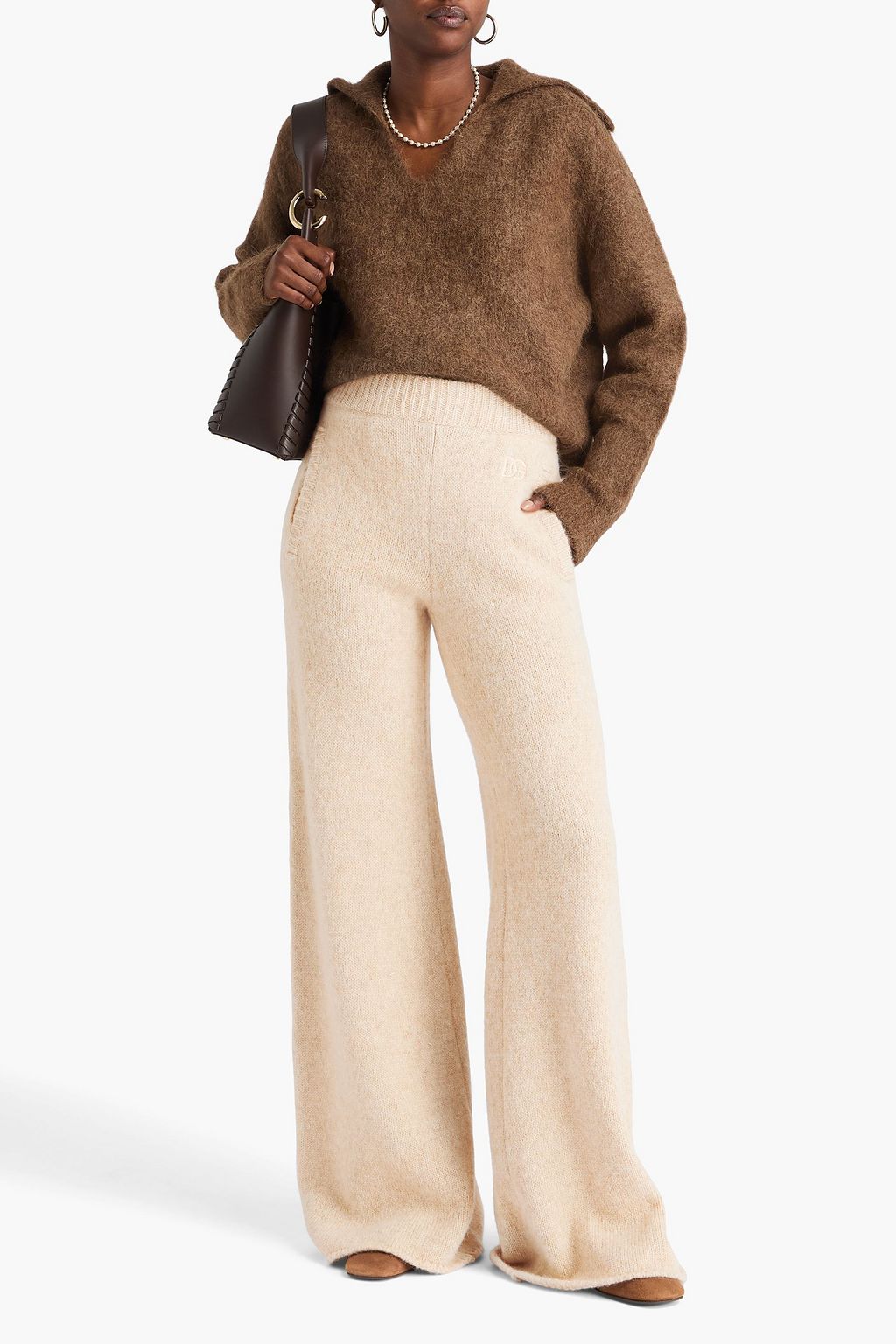 DOLCE&GABBANA Hose „Llama“ mit weitem Bein aus einer Wollmischung