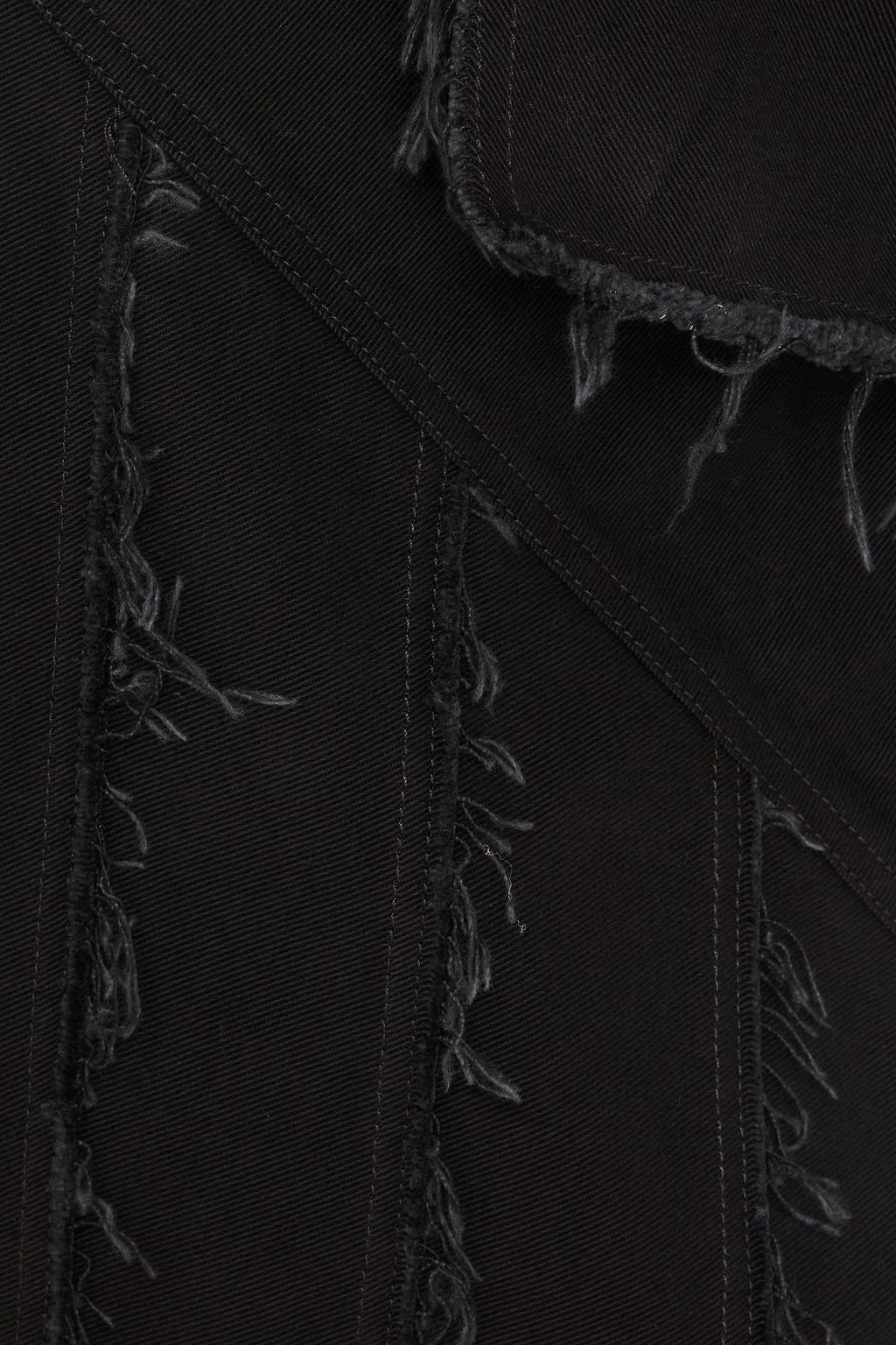 DRIES VAN NOTEN Drapiertes Oberteil „Colis“ aus Denim in Distressed-Optik