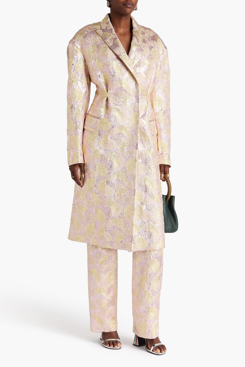  Dries Van Noten - Metallic Wool-blend Brocade Coat - Metallic - Fr 38 