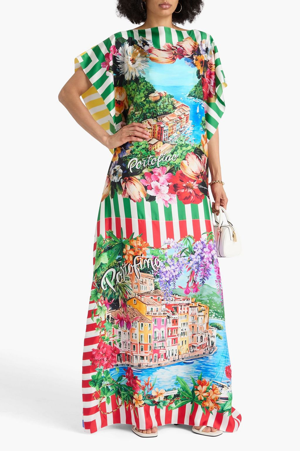 DOLCE&GABBANA Bedruckter Kaftan aus Seiden-Twill
