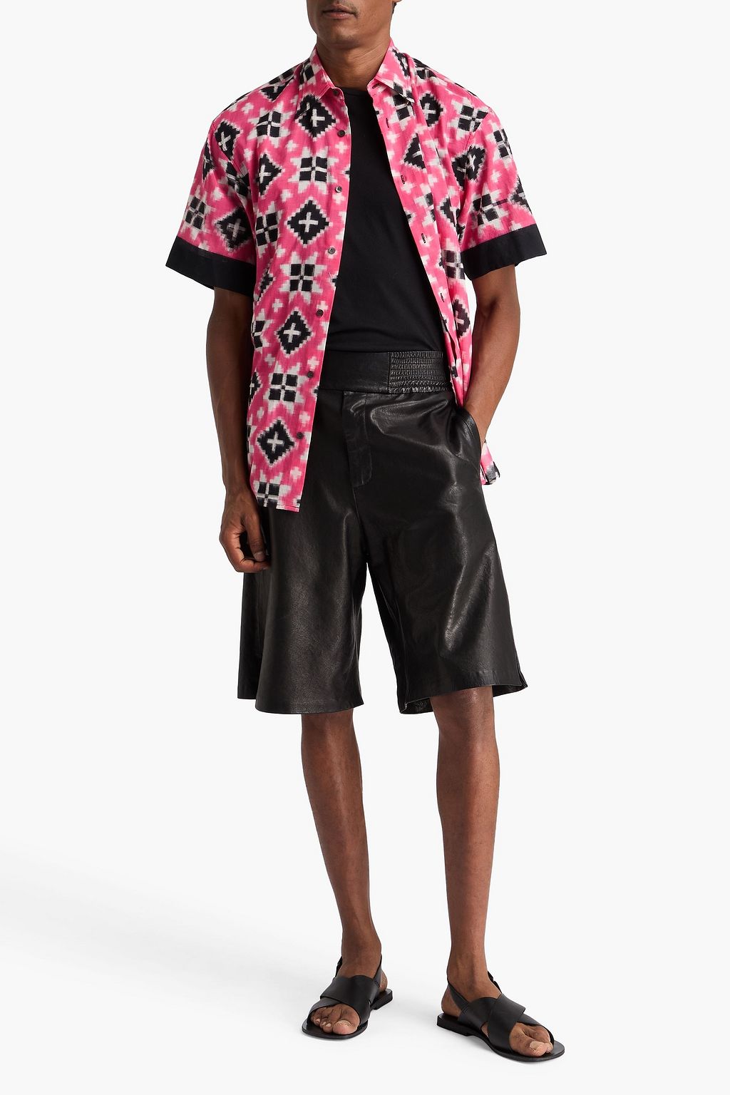 DRIES VAN NOTEN 프린트 코튼 거즈 셔츠