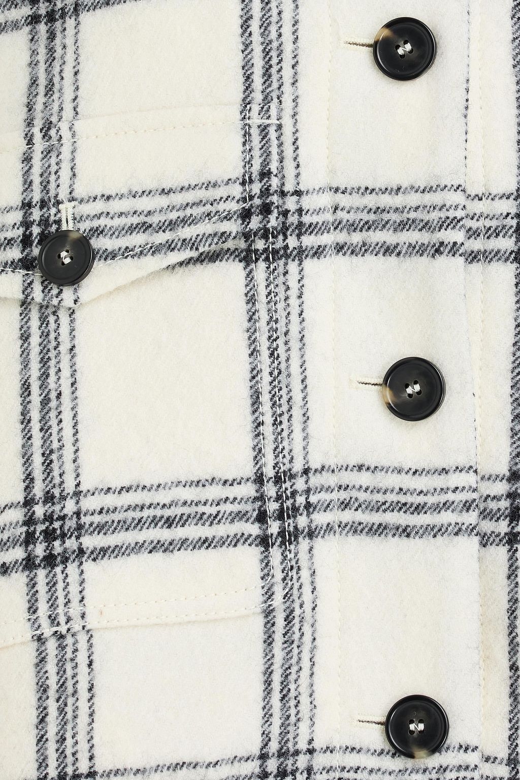 SPORTMAX جاكيت أسينزي على شكل قميص من الصوف والتويد بنقشة مربعات