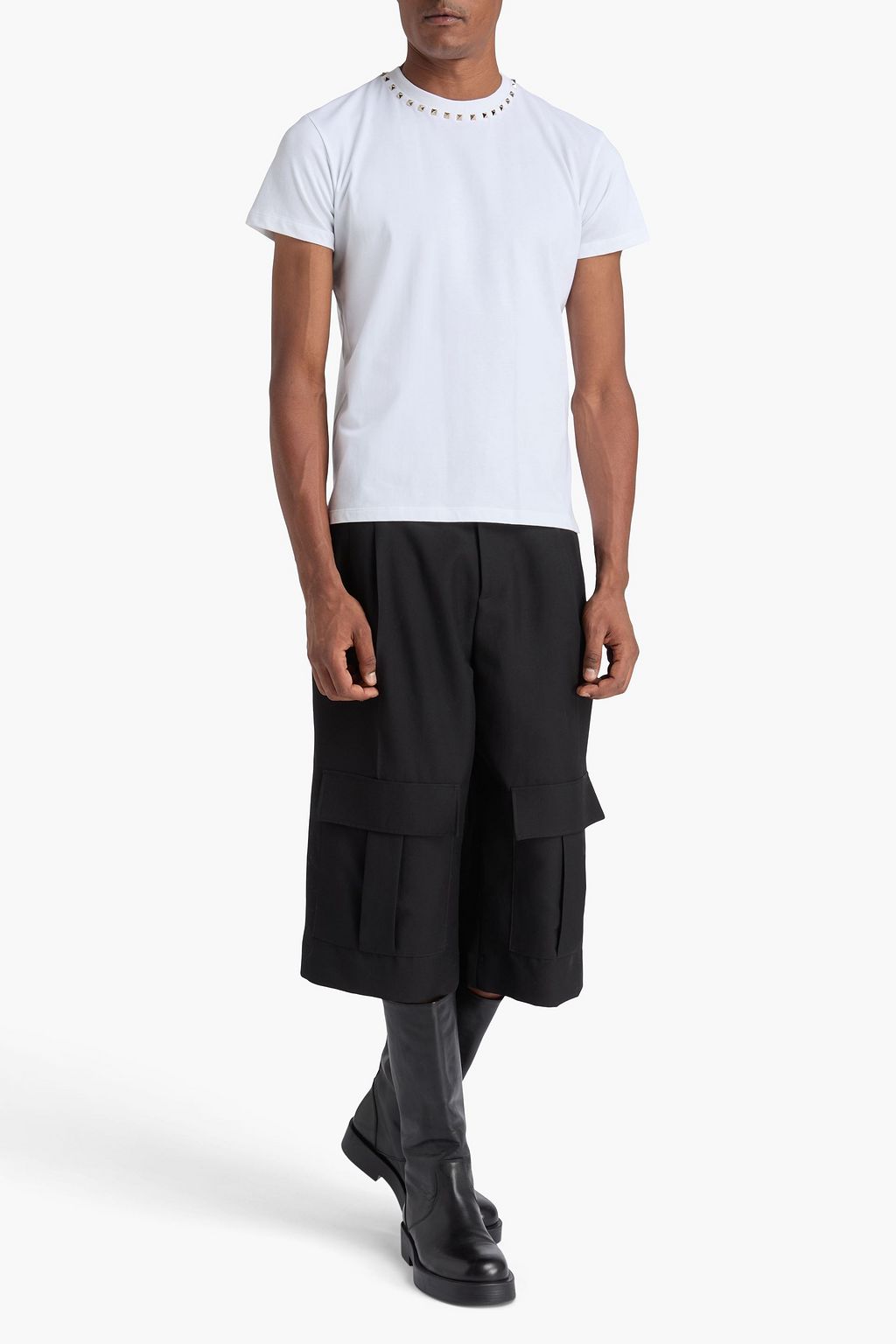 VALENTINO GARAVANI Studded cotton-jersey T-shirt