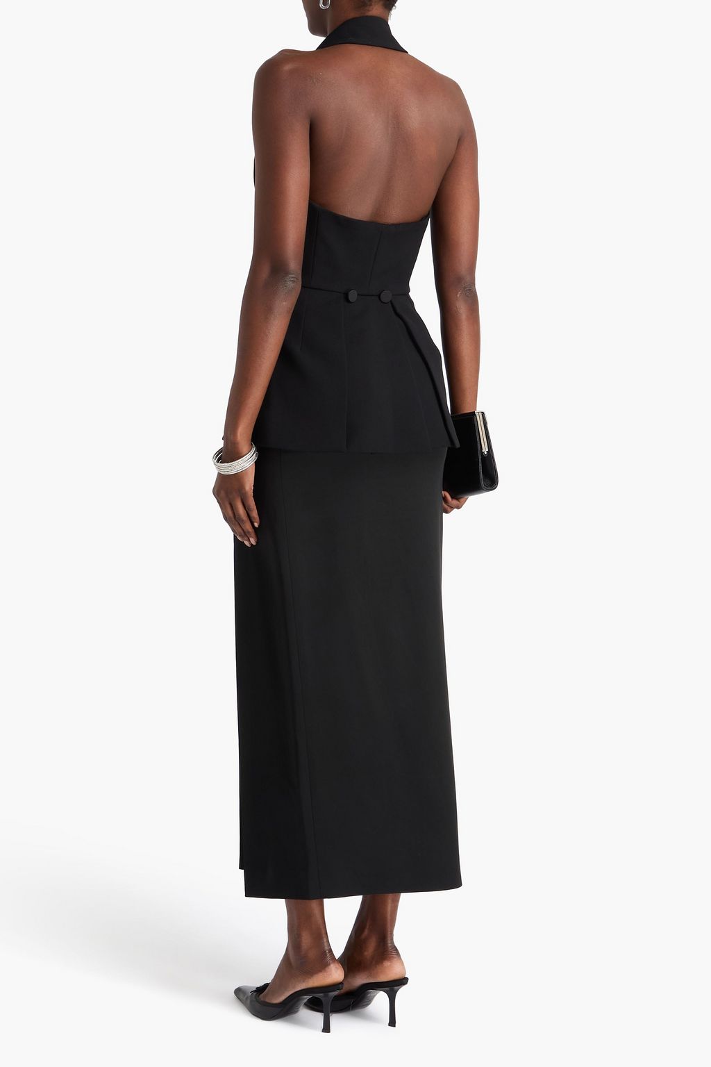 MAX MARA Aletta Neckholder-Oberteil aus Crêpe aus einer Wollmischung und Satin