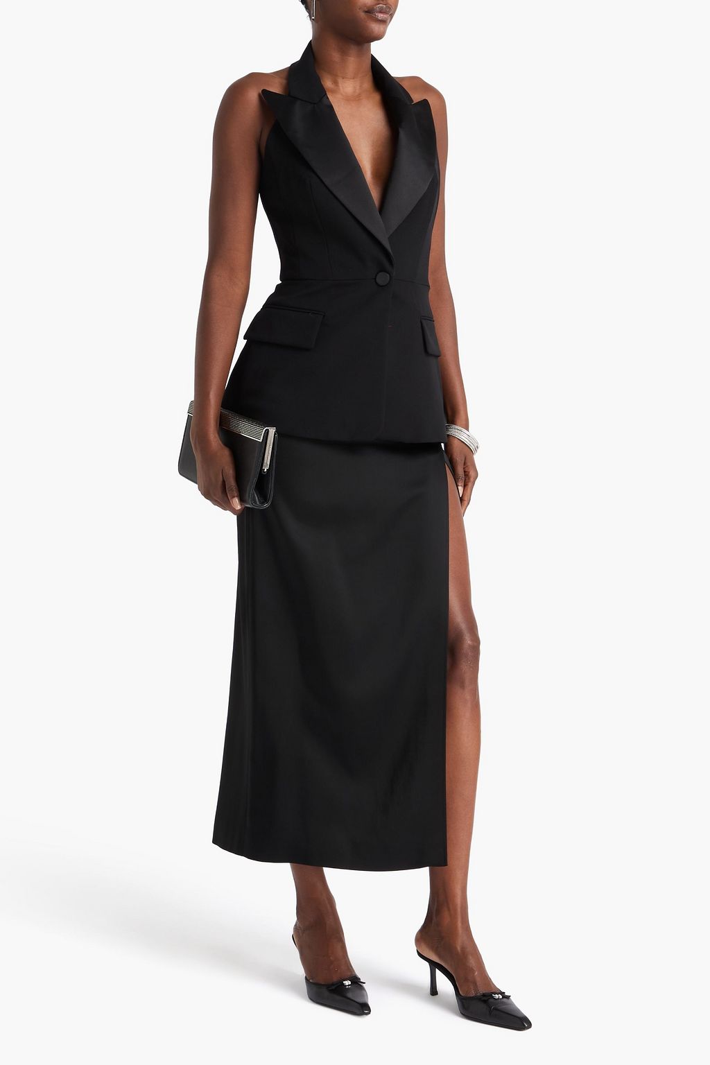 MAX MARA Aletta Neckholder-Oberteil aus Crêpe aus einer Wollmischung und Satin