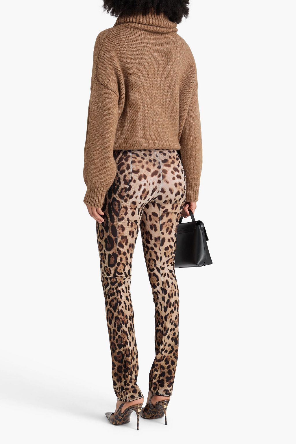 DOLCE&GABBANA メッシュ レギンス レオパードプリント
