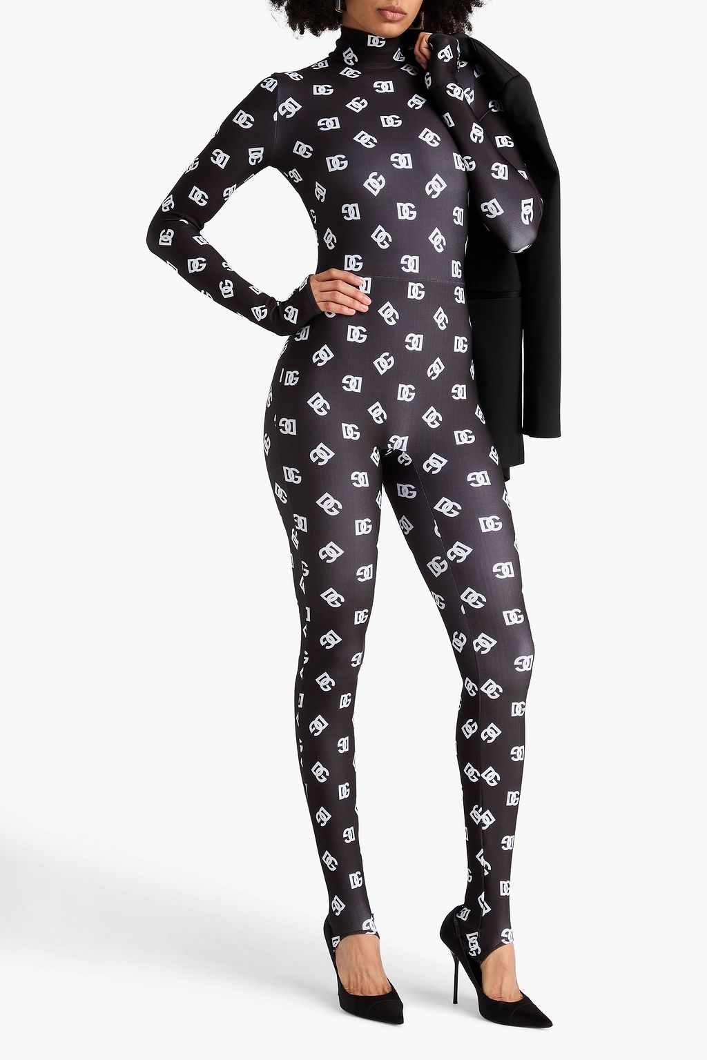 DOLCE&GABBANA Logo-print jersey jumpsuit