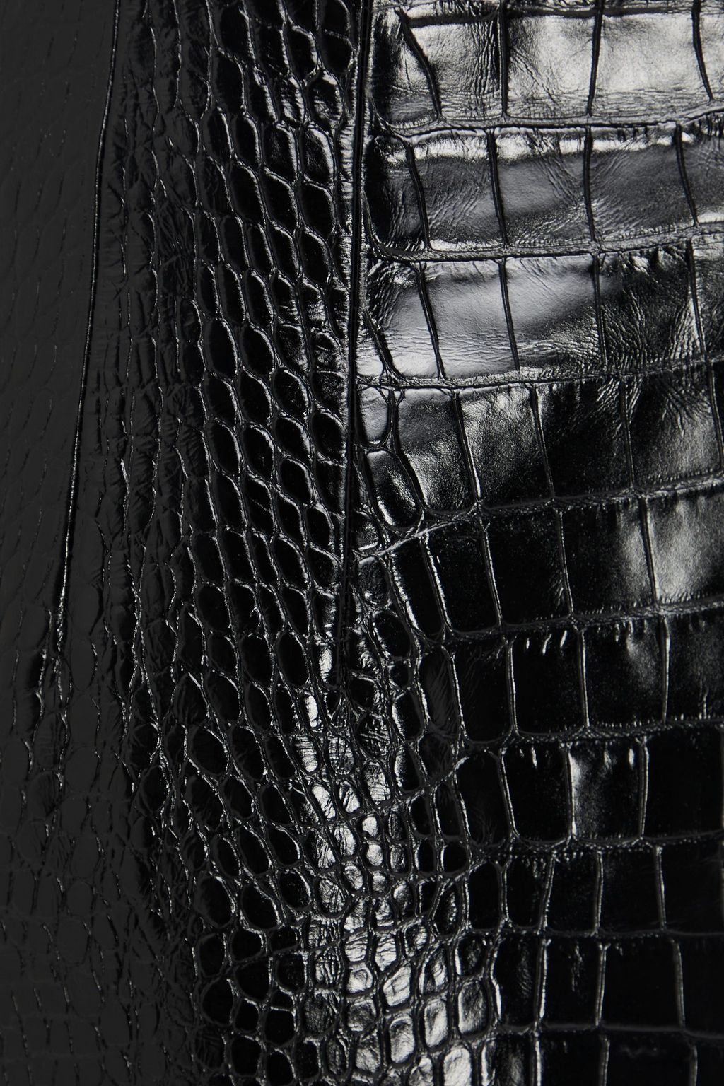 VERSACE Croc-effect leather skirt