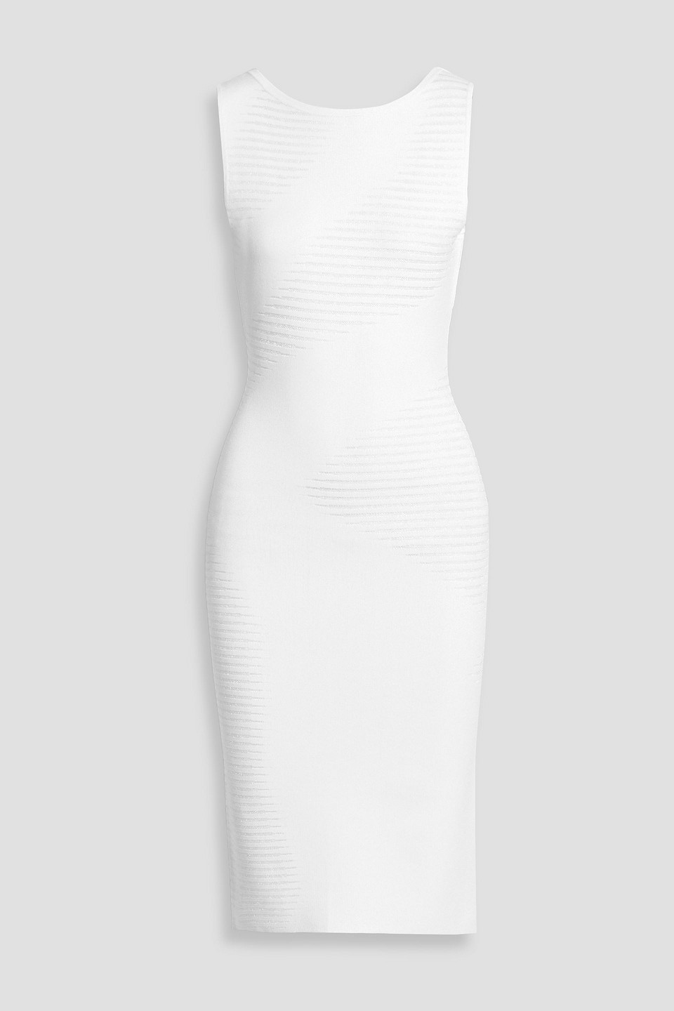 Herve Leger Giovanna Ribbed-knit Dress In White