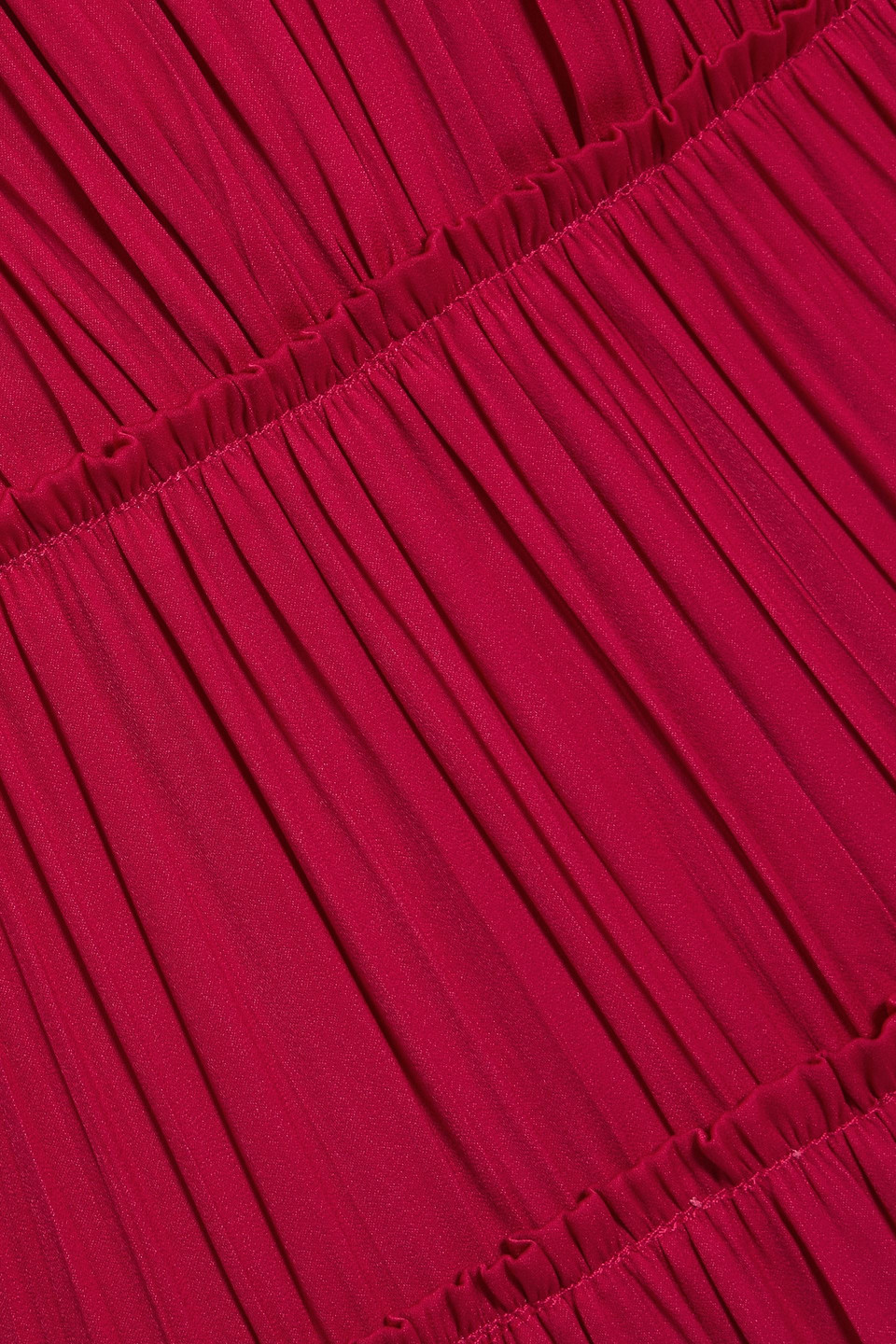 Simkhai Mandi Tiered Pleated Satin Gown In Pink