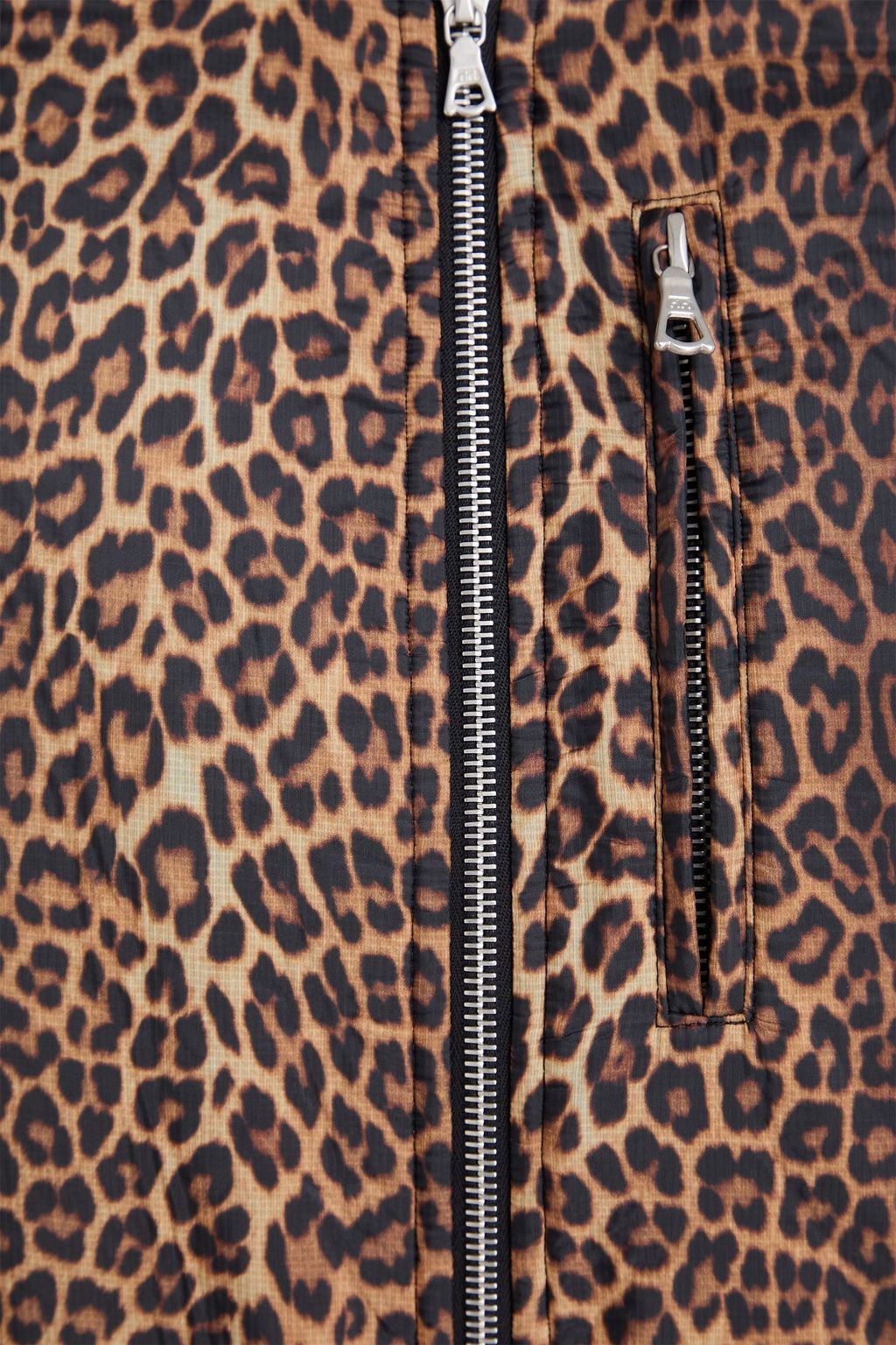 DRIES VAN NOTEN 레오파드 프린트 쉘 보머 재킷