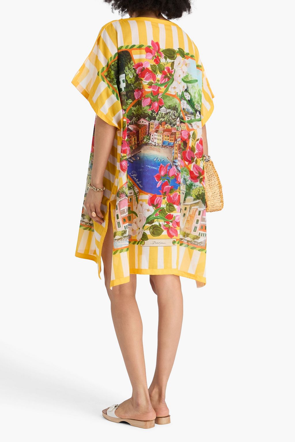 DOLCE&GABBANA Bedruckter Kaftan aus Baumwoll-Voile