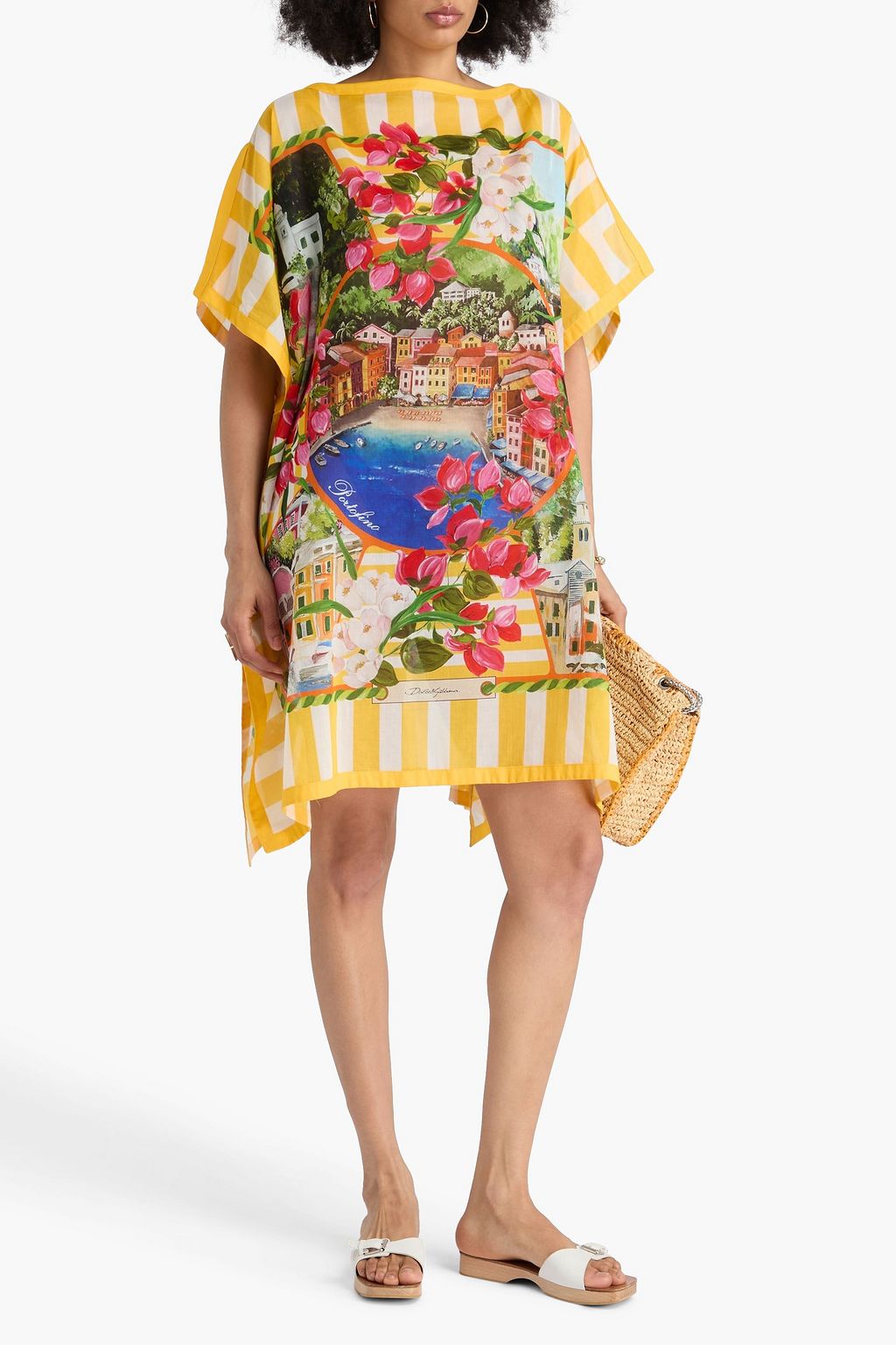 DOLCE&GABBANA Bedruckter Kaftan aus Baumwoll-Voile