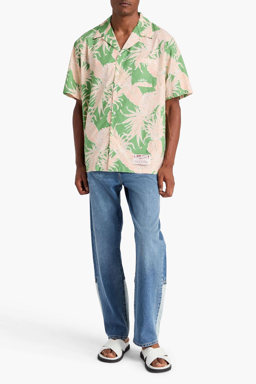 VALENTINO GARAVANI Floral-print cotton-poplin shirt