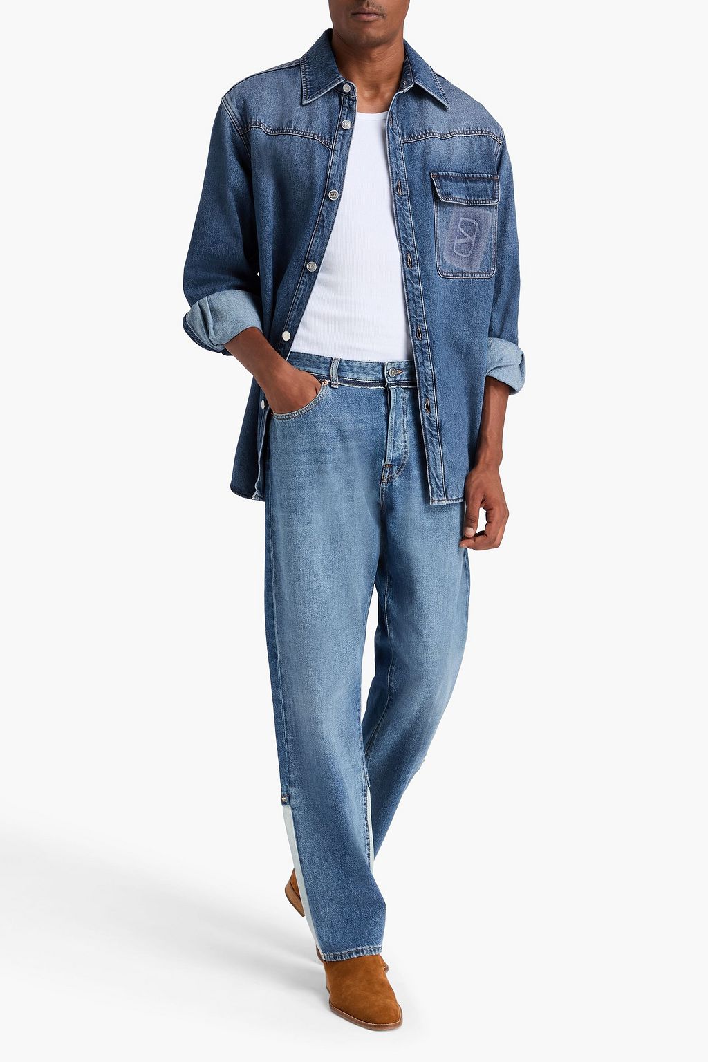 VALENTINO GARAVANI Faded denim overshirt