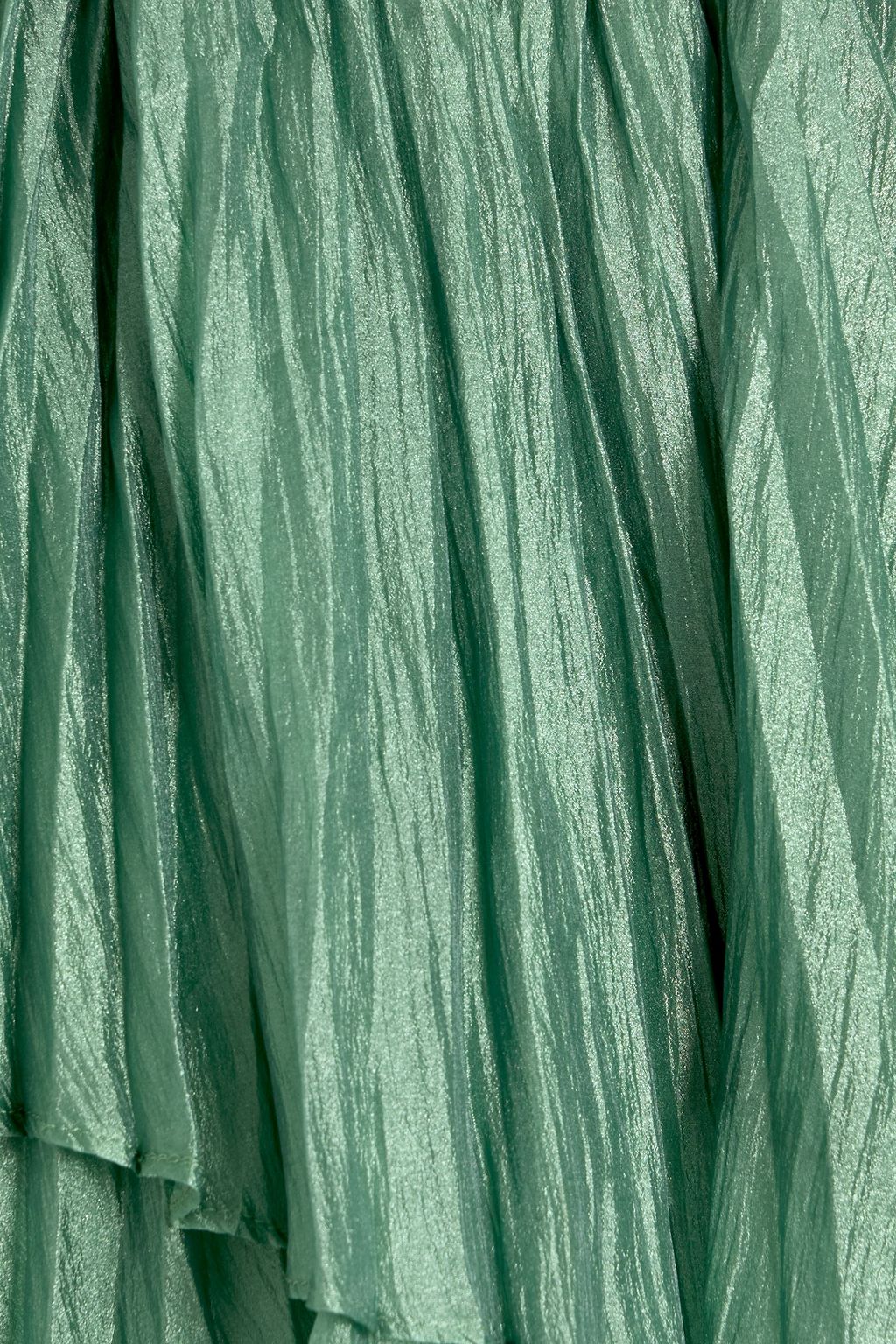 BADGLEY MISCHKA Pleated crinkled-habotai gown