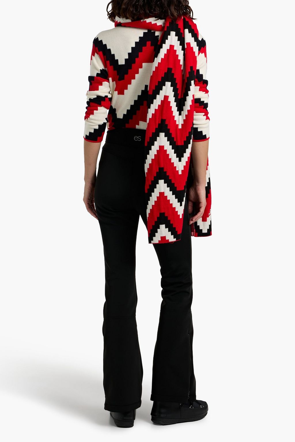 PERFECT MOMENT Jacquard-knit merino wool scarf