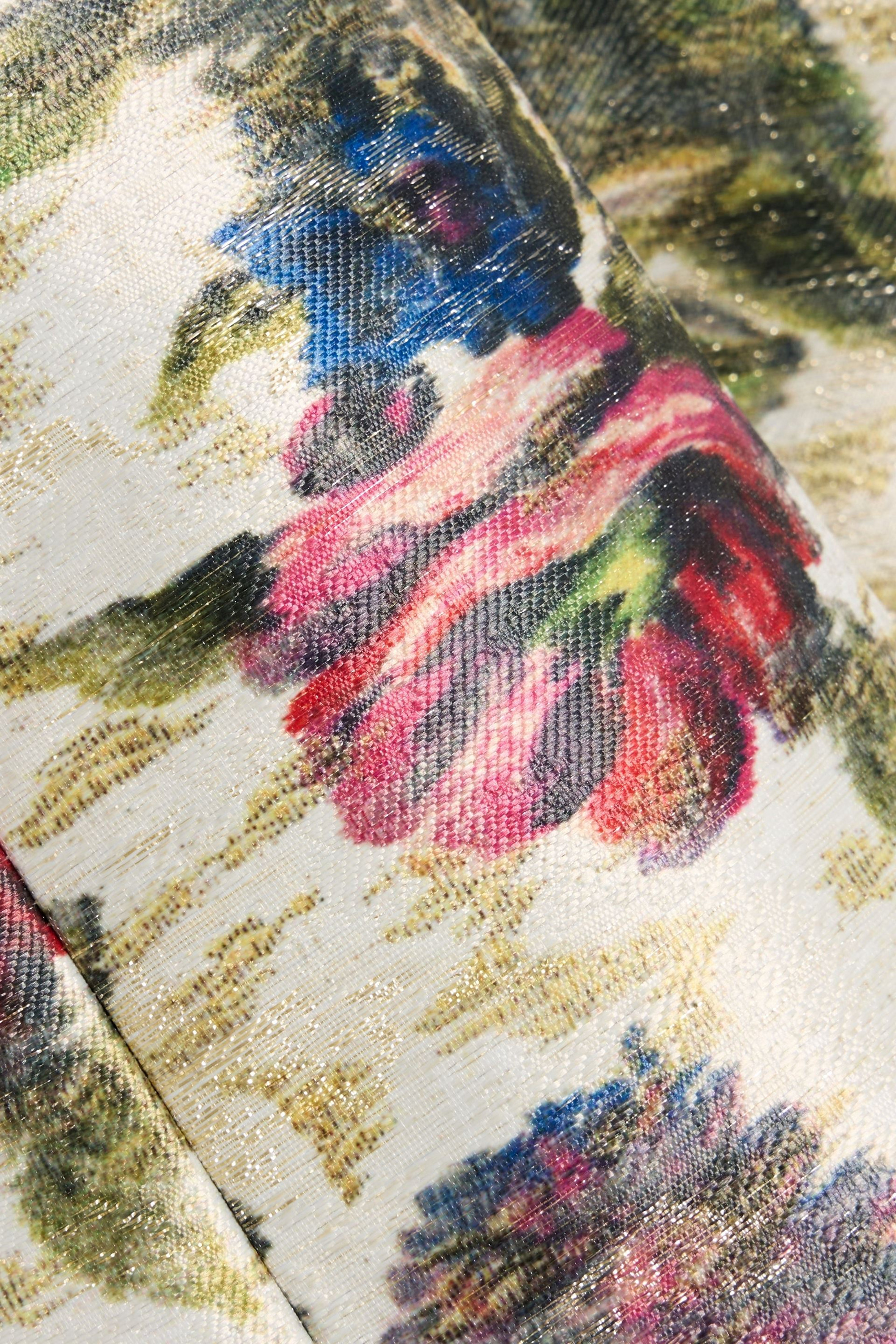 alice + olivia Tayla metallic floral-print jacquard mini dress