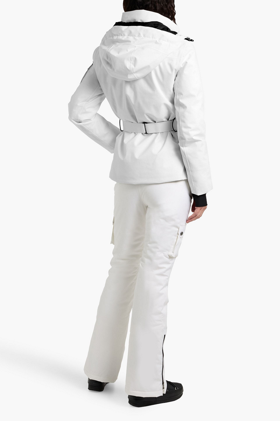 Erin Snow Diana Belted Ski Jacket In White