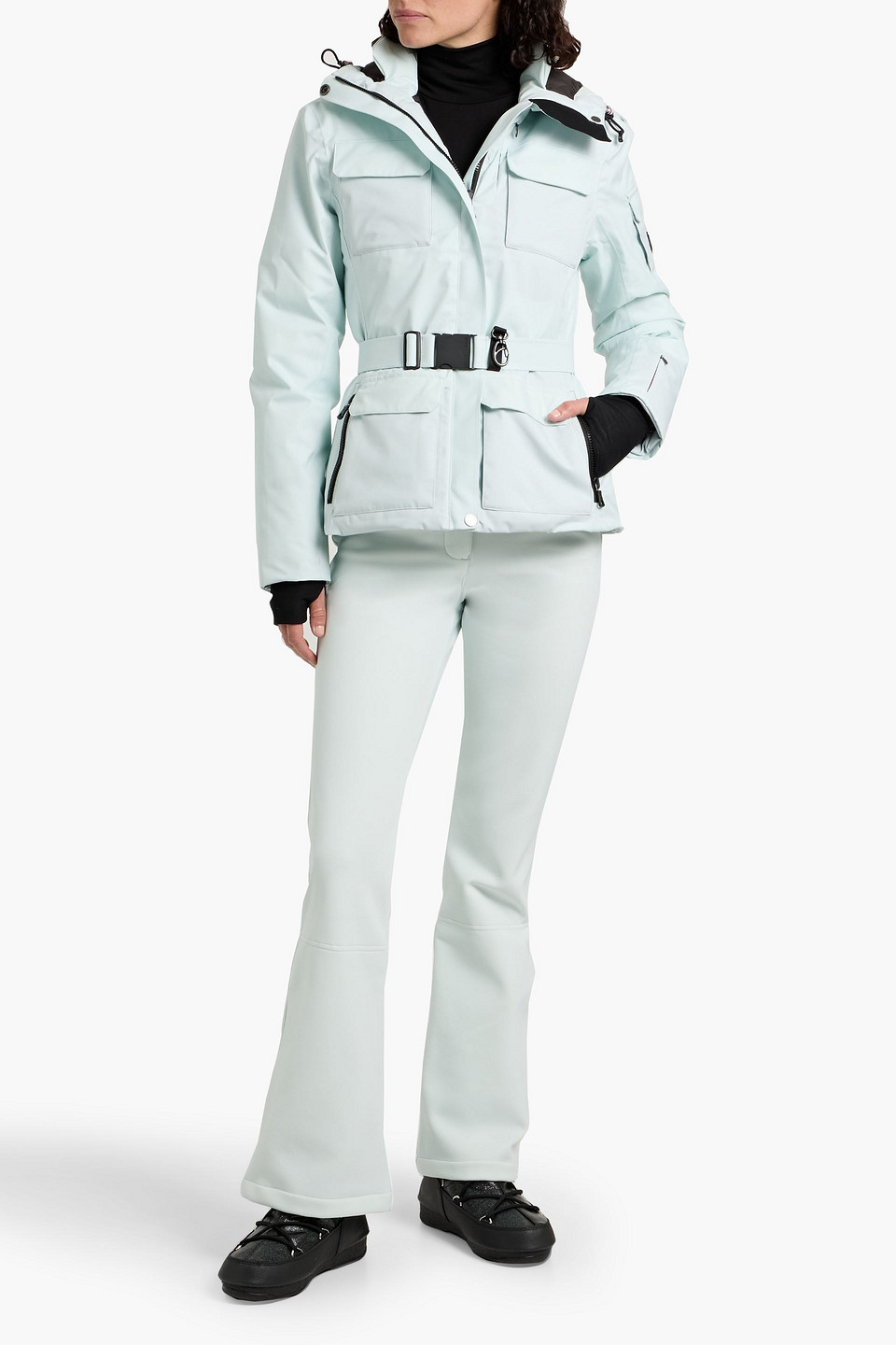 Erin Snow Diana Belted Ski Jacket In Green