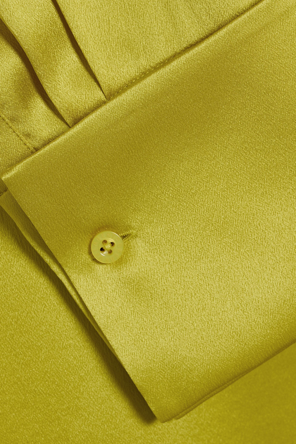 Oscar De La Renta Silk-satin Crepe Blouse In Yellow