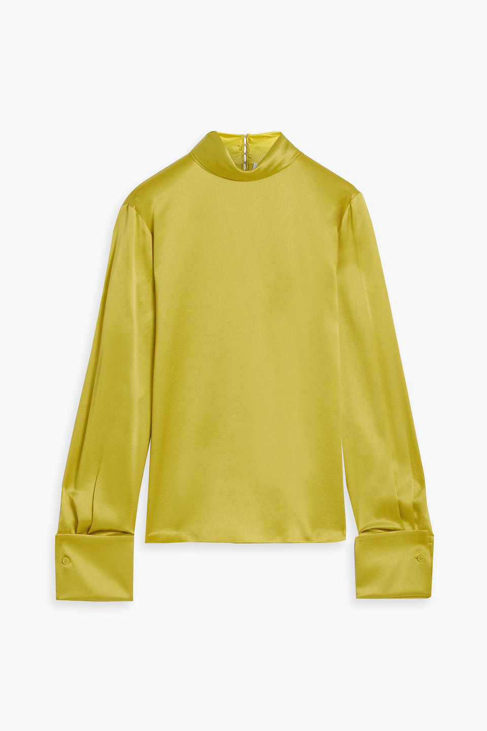 Oscar De La Renta Silk-satin Crepe Blouse In Yellow