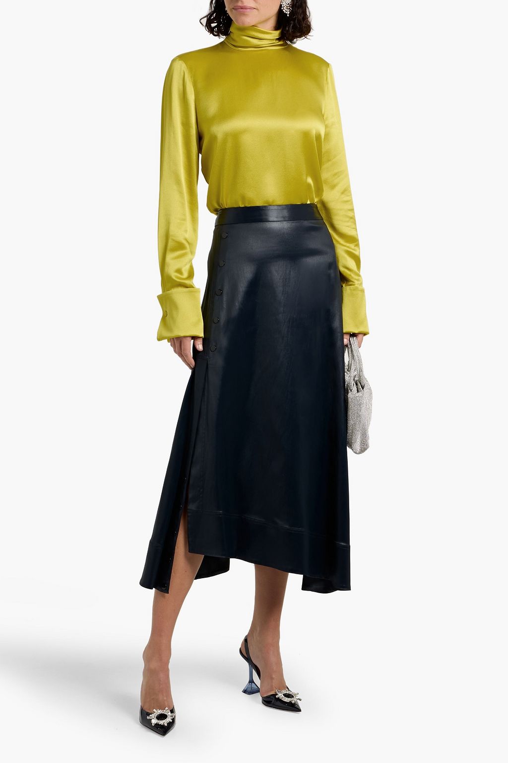 OSCAR DE LA RENTA Silk-satin crepe blouse