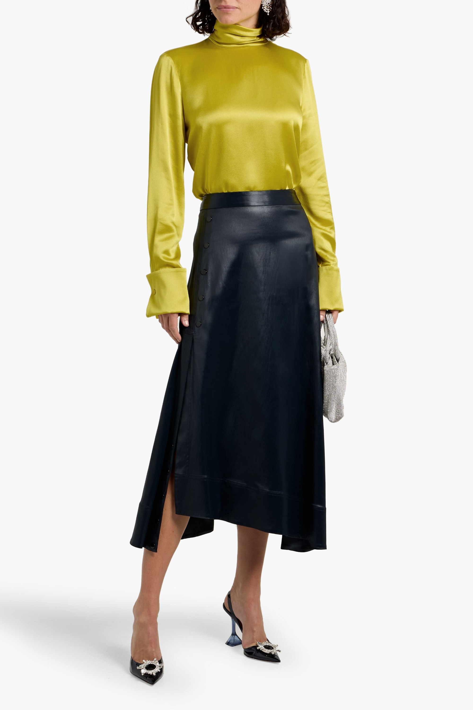 Oscar de la Renta Silk-satin crepe blouse