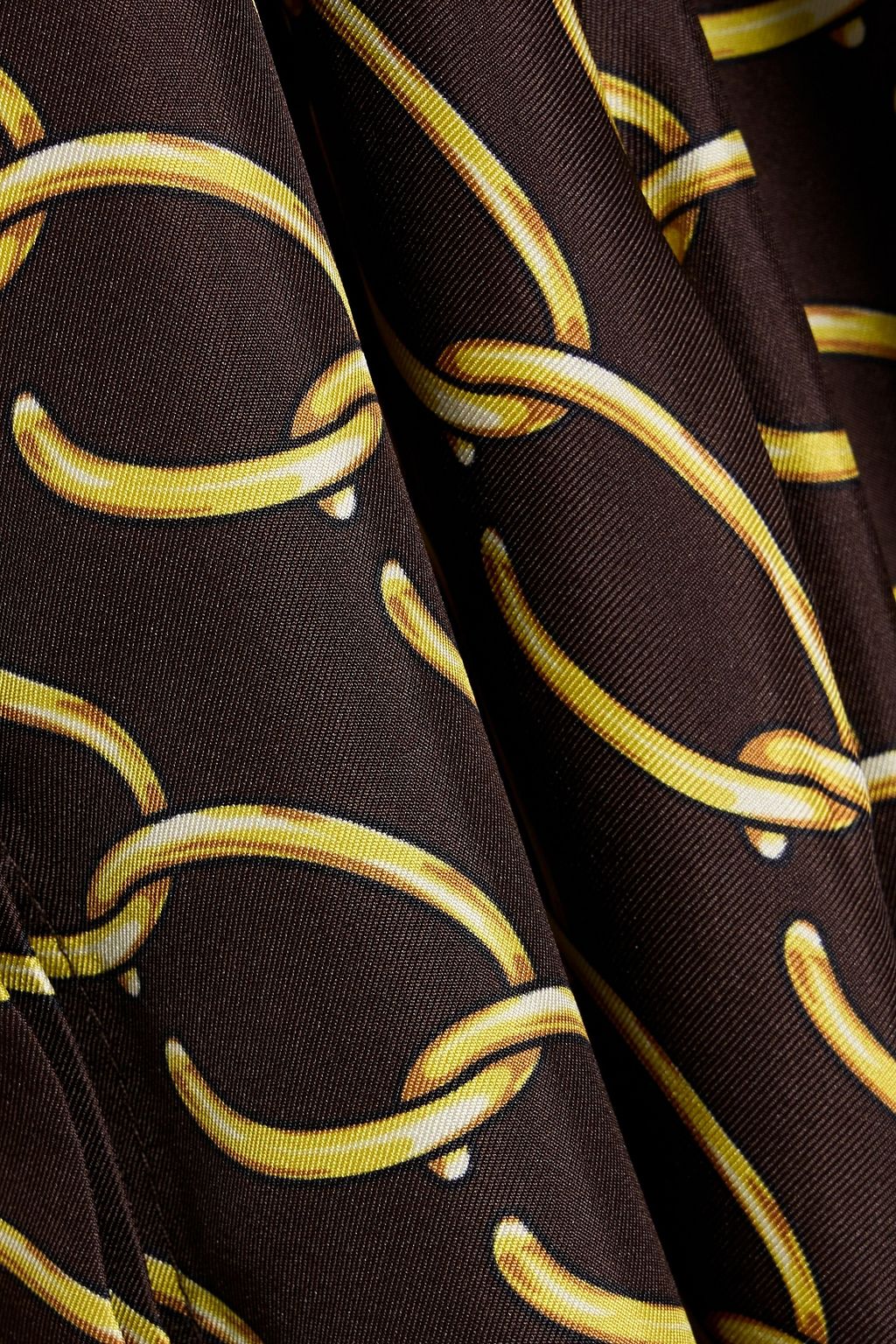 OSCAR DE LA RENTA Pussy-bow printed silk-twill blouse